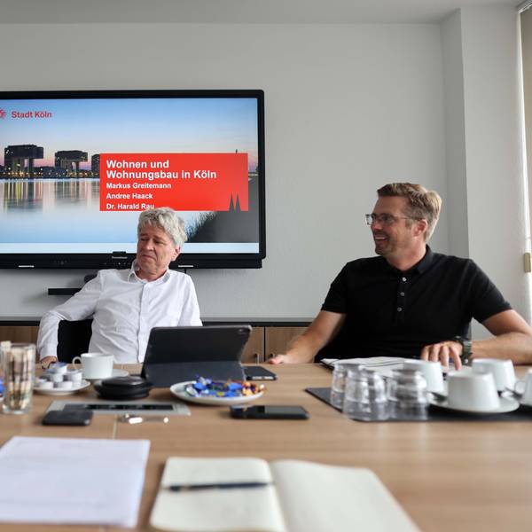 Die Dezernenten Markus Greitemann, Harald Rau, Andree Haack im Gespräch.