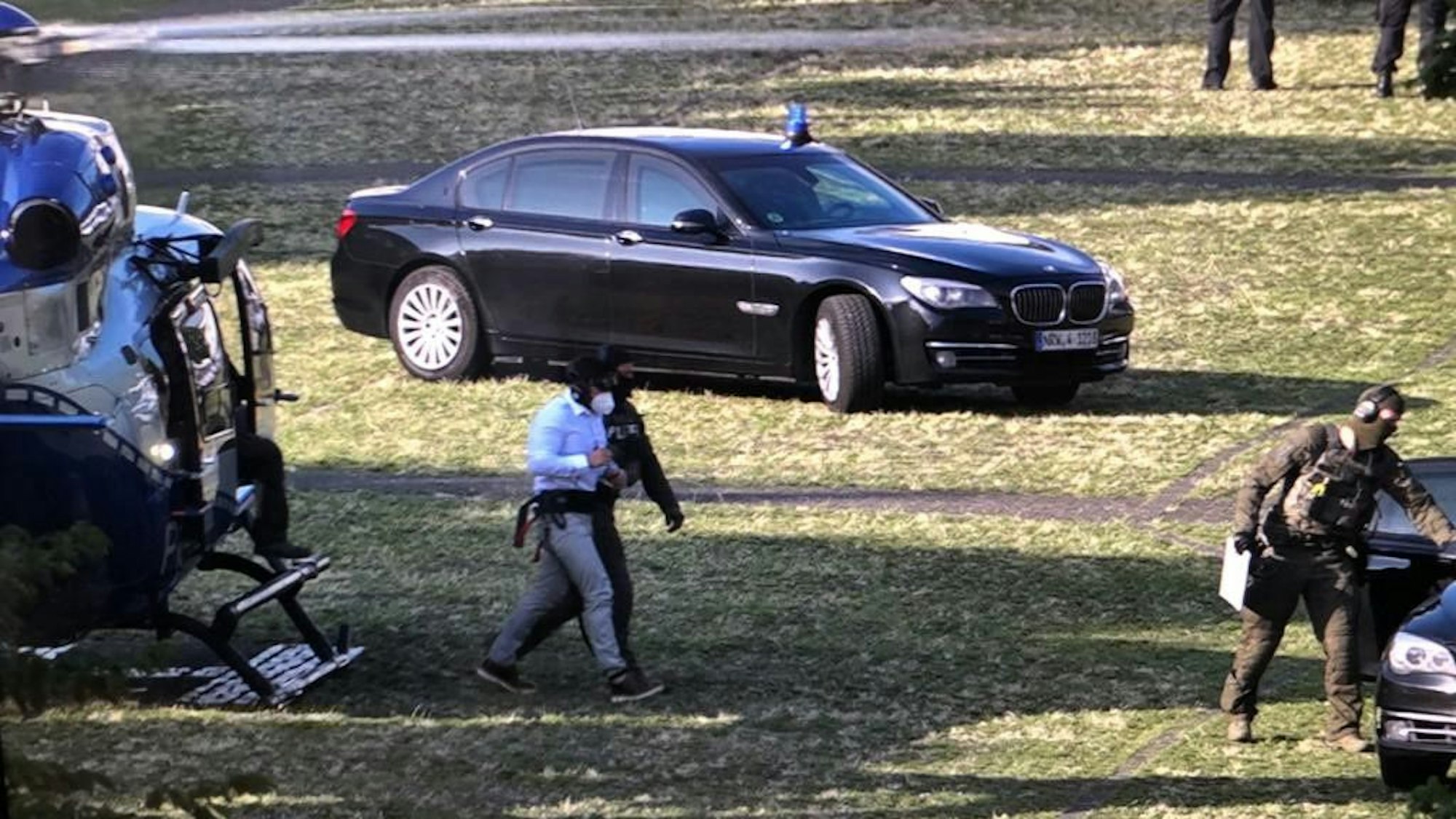 Bei einem vorigen Gerichtstermin kam der Angeklagte mit einem Hubschrauber.