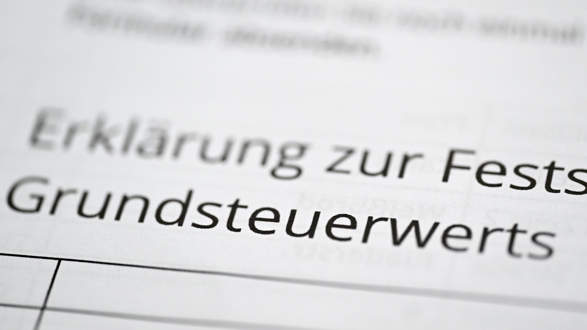 Ein Formular zur Angabe des Grundsteuerwerts für die Grundsteuer.