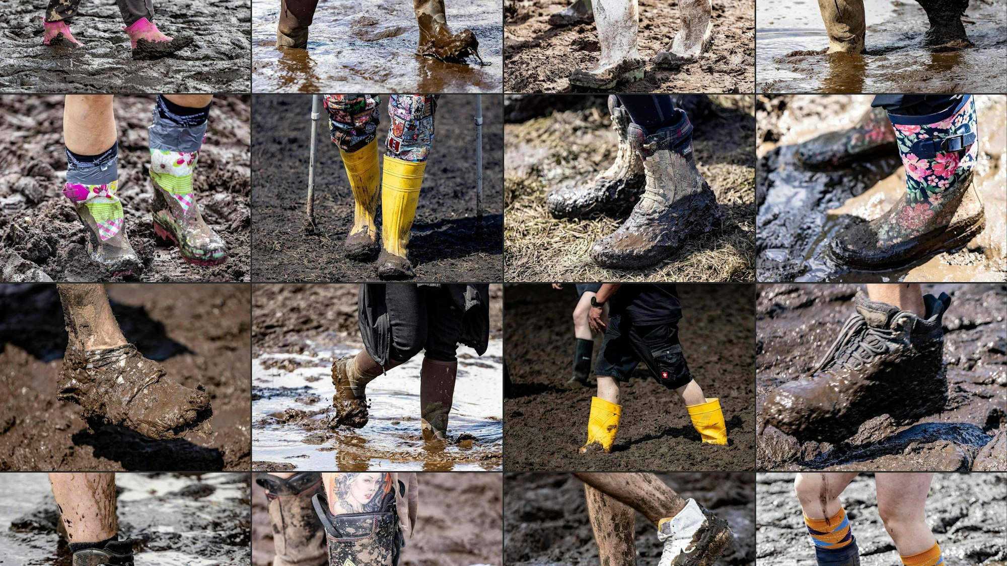 Ohne Gummistiefel ist man in den Schlammmassen in Wacken aufgeschmissen.