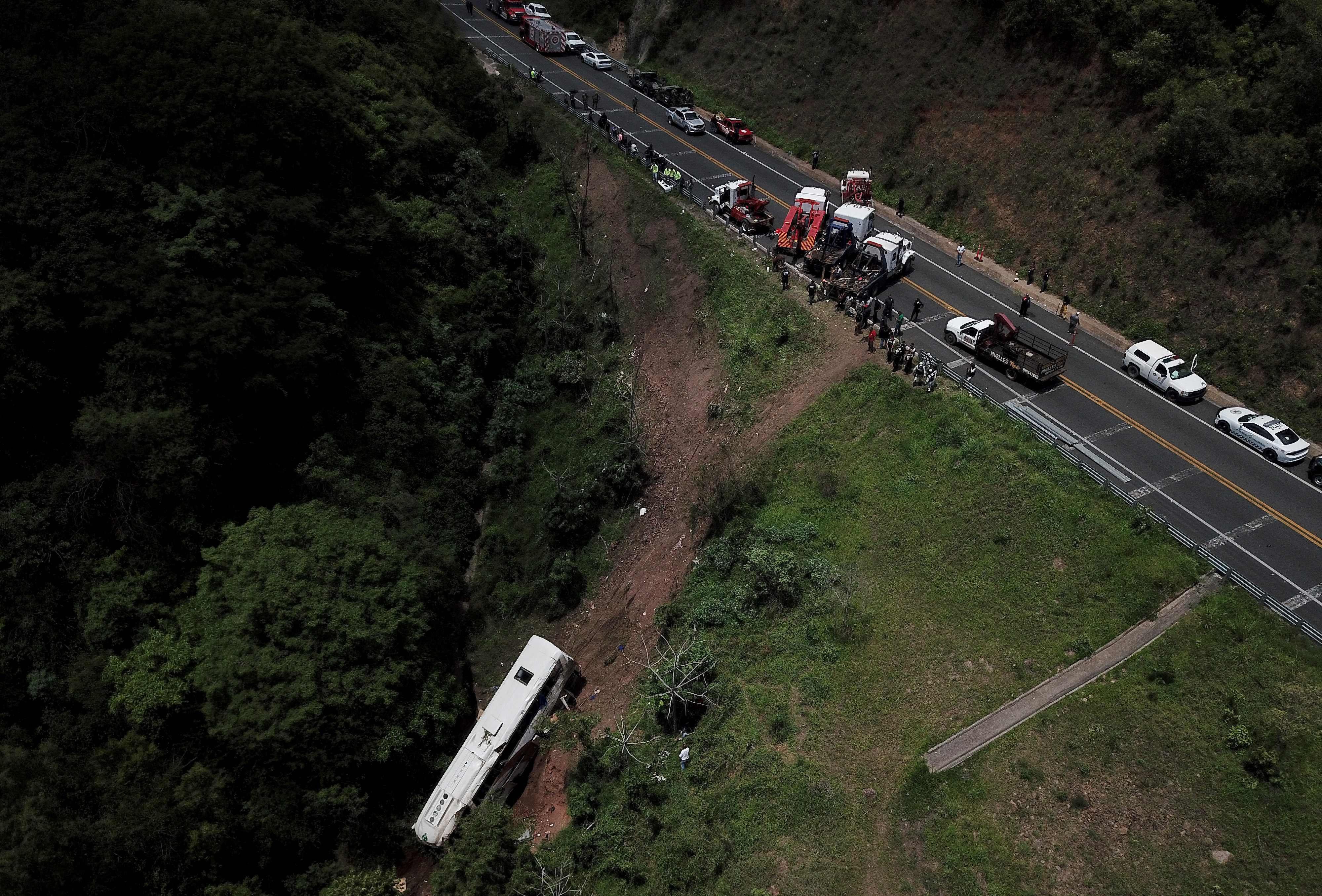 Luftaufnahme des Unglücksortes in Tepic im mexikanischen Bundesstaat Nayarit, aufgenommen am 3. August 2023.