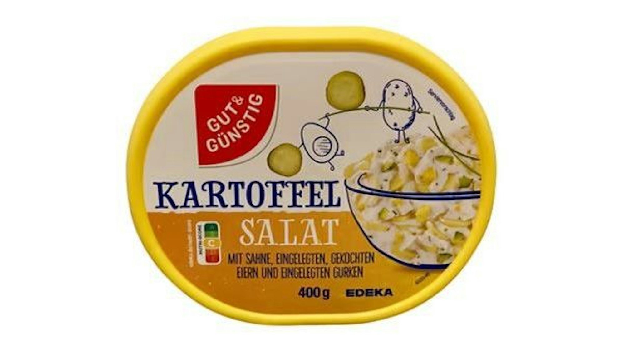 Kartoffelsalat der Edeka-Marke Gut&Günstig, bei einigen Chargen kann es Verunreinigungen kommen, der Hersteller hat den Salat teilweise zurückgerufen.
