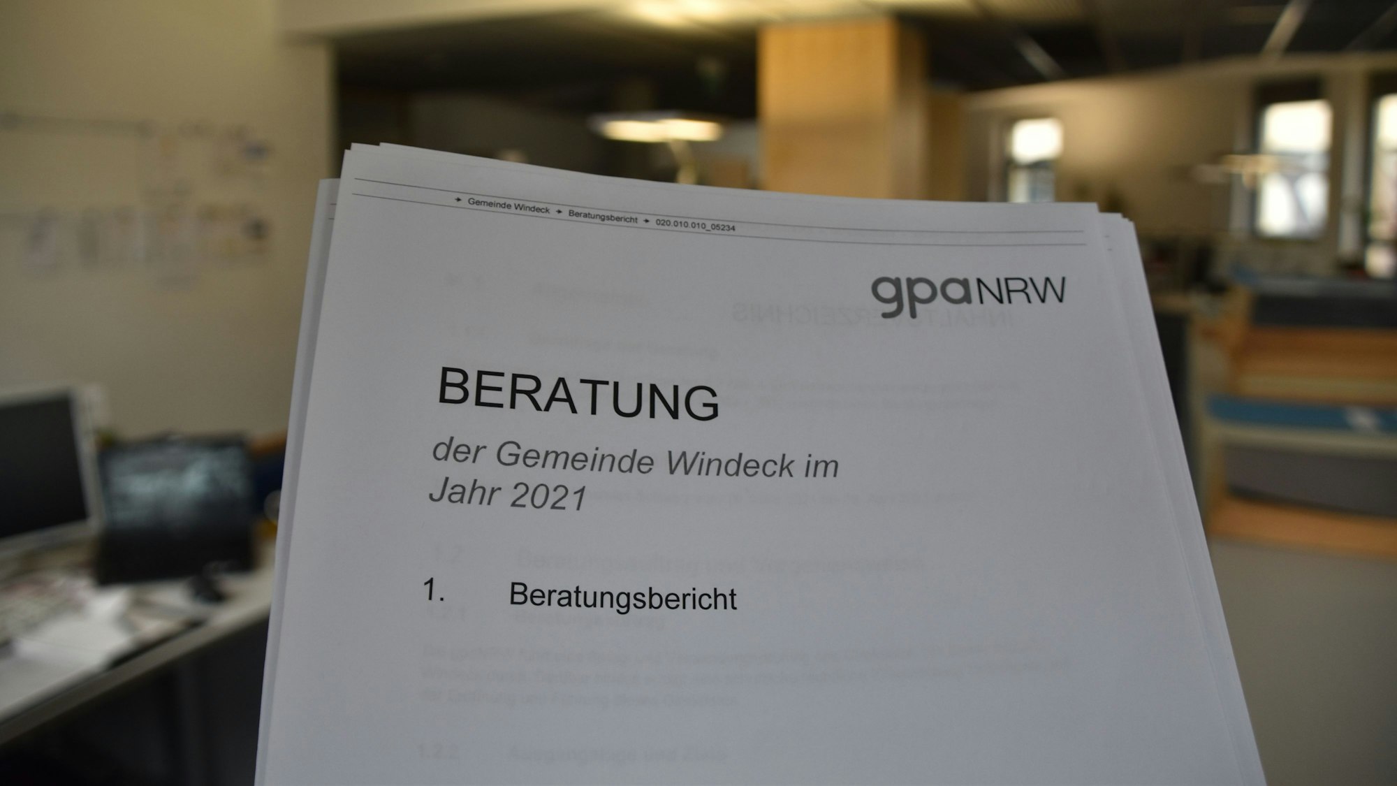 Die Titelseite eines Prüfberichtes.