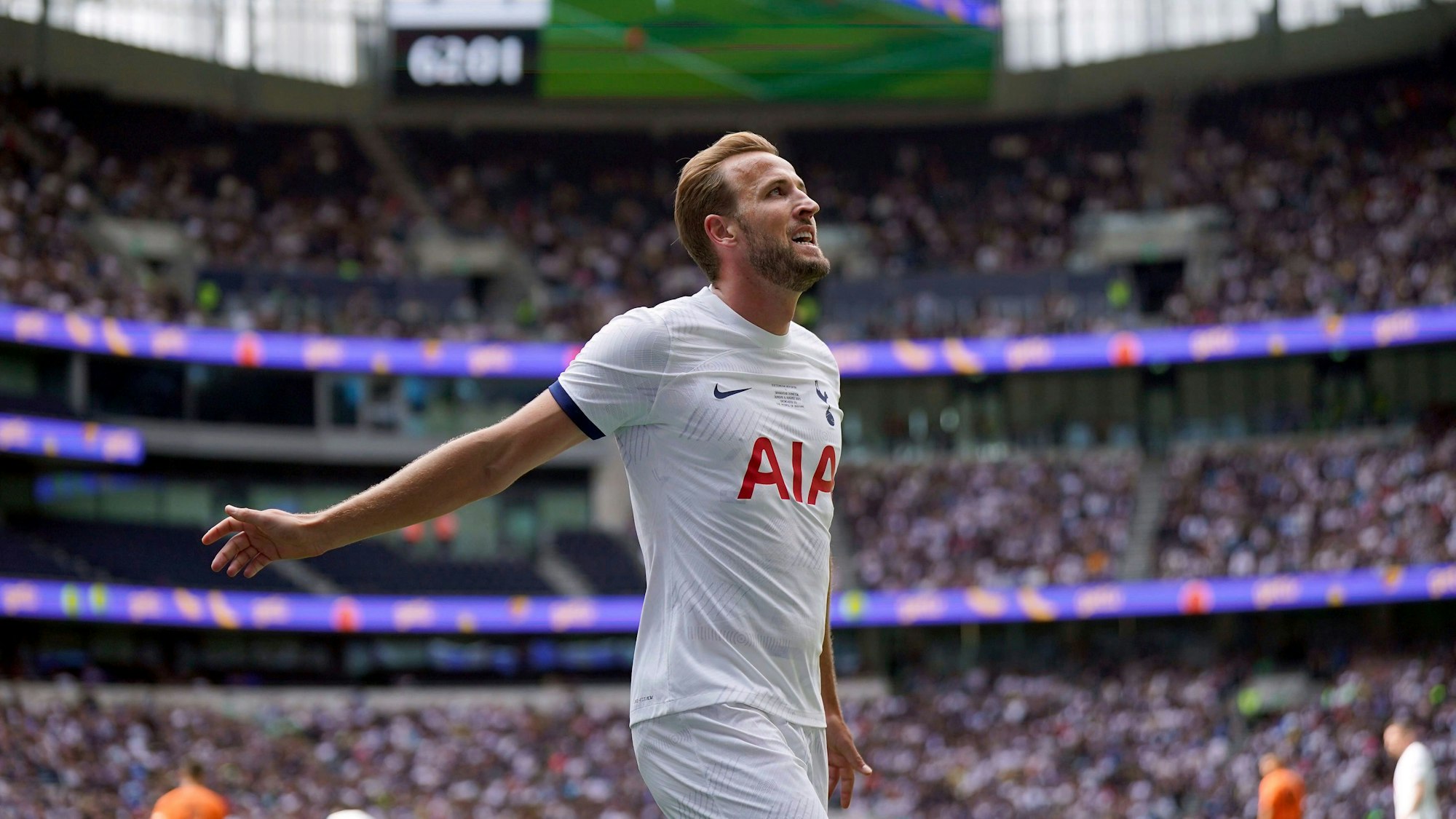 Tottenham Hotspurs Harry Kane bei einem Freundschaftsspiel gegen Shakhtar Donezk in London.