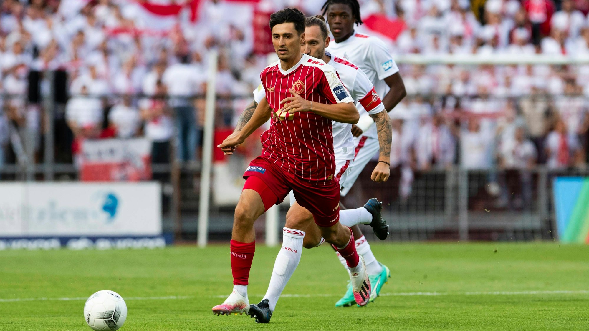 Regionalliga West: SC Fortuna Koeln - 1. FC Koeln U21, U 21 01.08.2023 Henri Matter Fortuna Koeln, 14, Regionalliga West, 1. Spieltag, SC Fortuna Koeln - 1. FC Koeln U21, am 01.08.2023, Suedstadion, Koeln *** Regionalliga West SC Fortuna Koeln 1 FC Koeln U21, 01 08 2023 Henri Matter Fortuna Koeln, 14 , Regionalliga West, 1 matchday, SC Fortuna Koeln 1 FC Koeln U21, on 01 08 2023, Suedstadion, Koeln Copyright: xBEAUTIFULxSPORTS/Meuselx