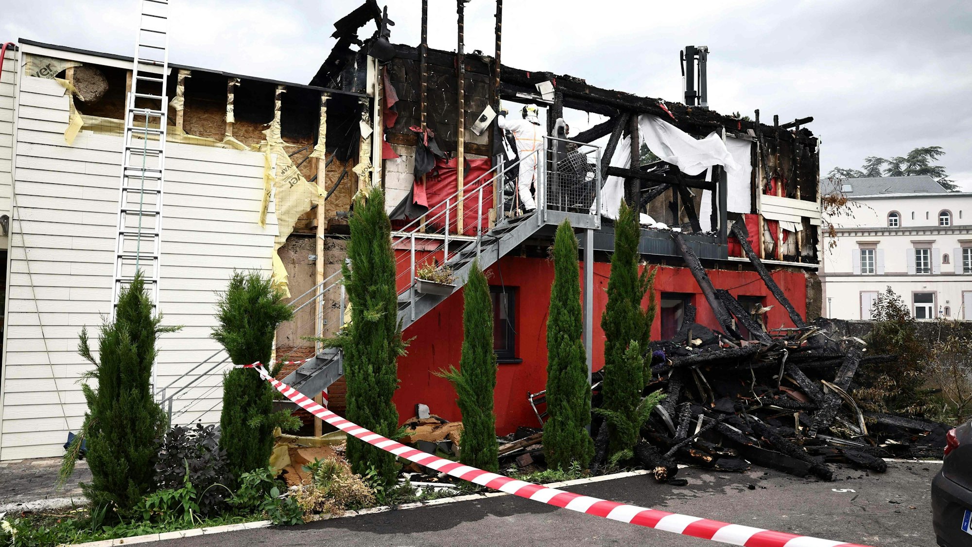 Die zerstörte Unterkunft in Wintzenheim