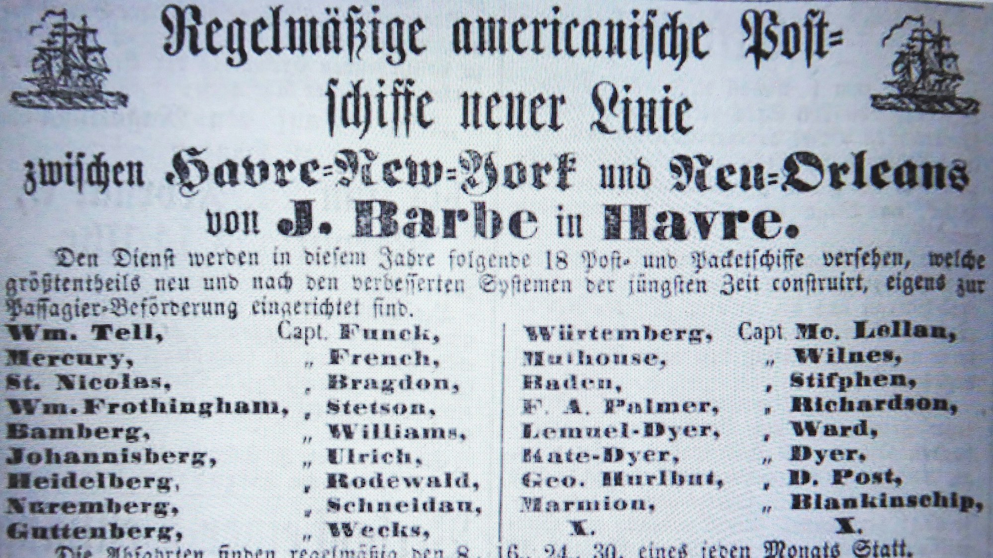 Zeitungsannonce einer Auswanderungsagentur aus Köln.