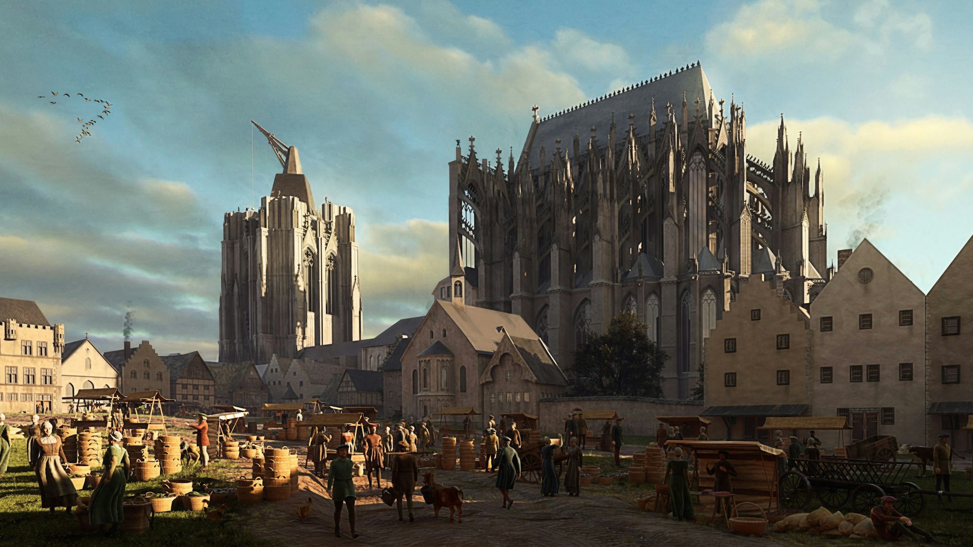 So sah der Kölner Dom im 16. Jahrhundert aus.