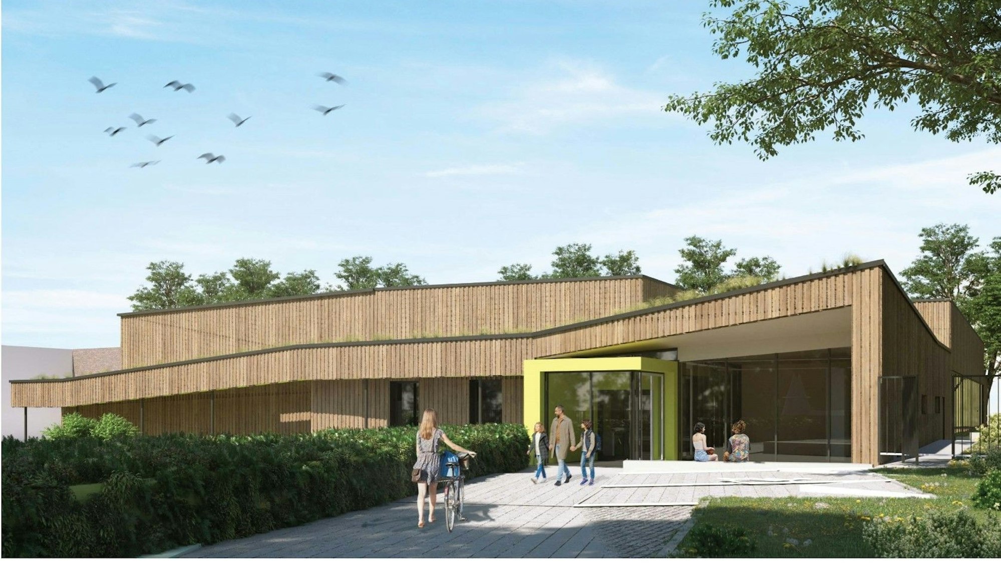 Die Visualisierung zeigt das Schwimmbad Mohnweg in Refrath.