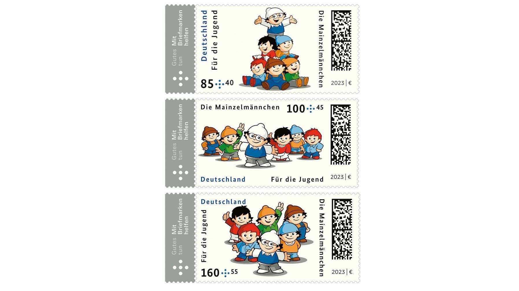Die Mainzelmännchen auf den Briefmarken.