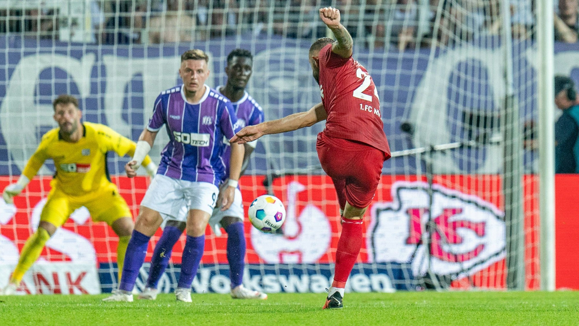 Tor zum 1:3 durch Jeff Chabot 1.FC Koeln,