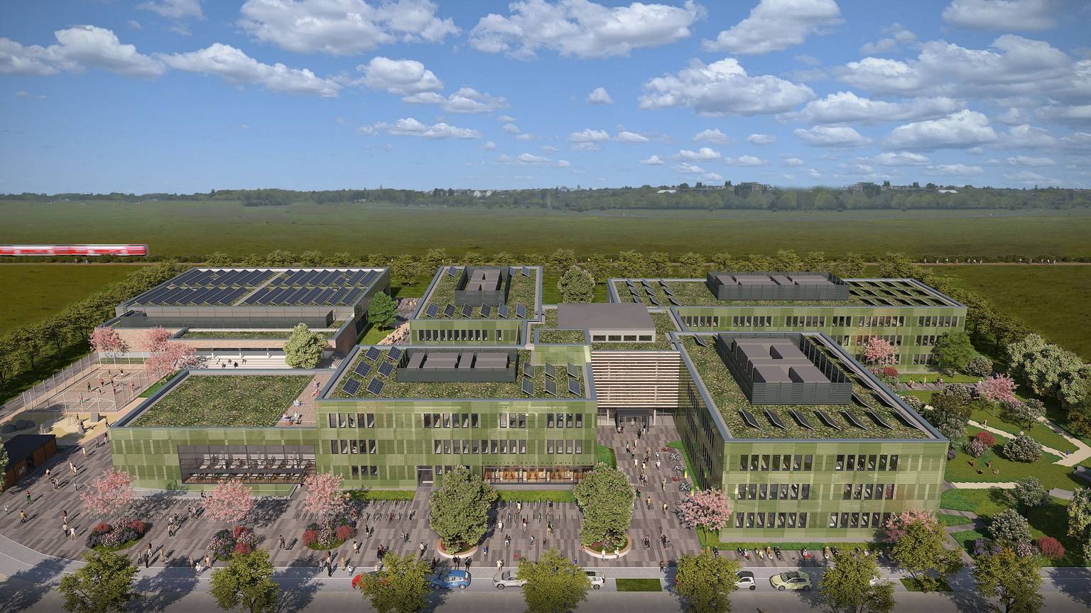 Entwurf der Heinrich-Böll-Gesamtschule in Merten.