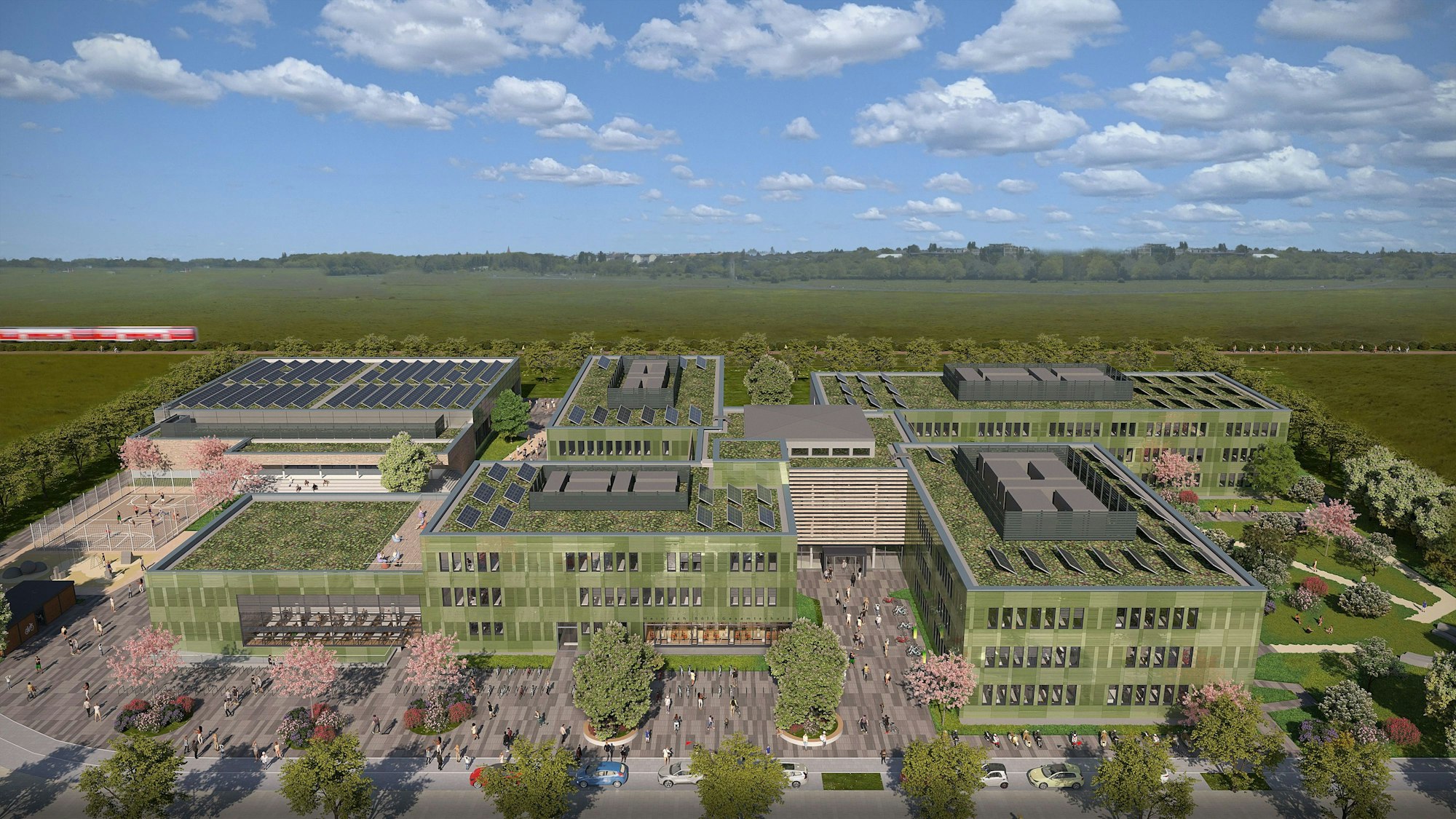 Entwurf der Heinrich-Böll-Gesamtschule in Merten.