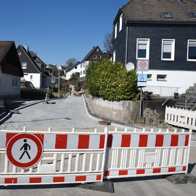 Gesperrte Straße in Wolfsiepen.