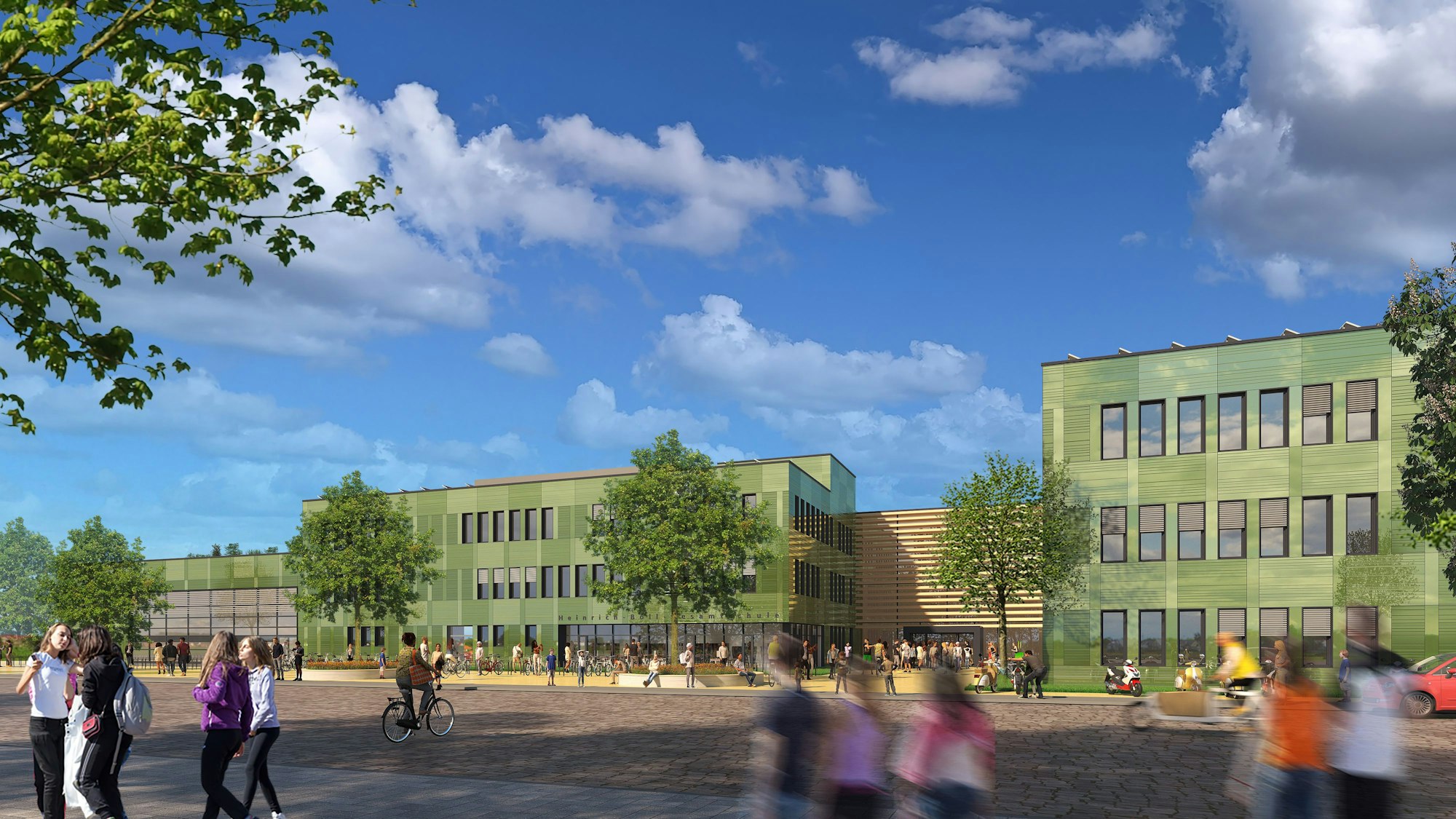 Visualisierung der Heinrich-Böll-Gesamtschule in Bornheim.