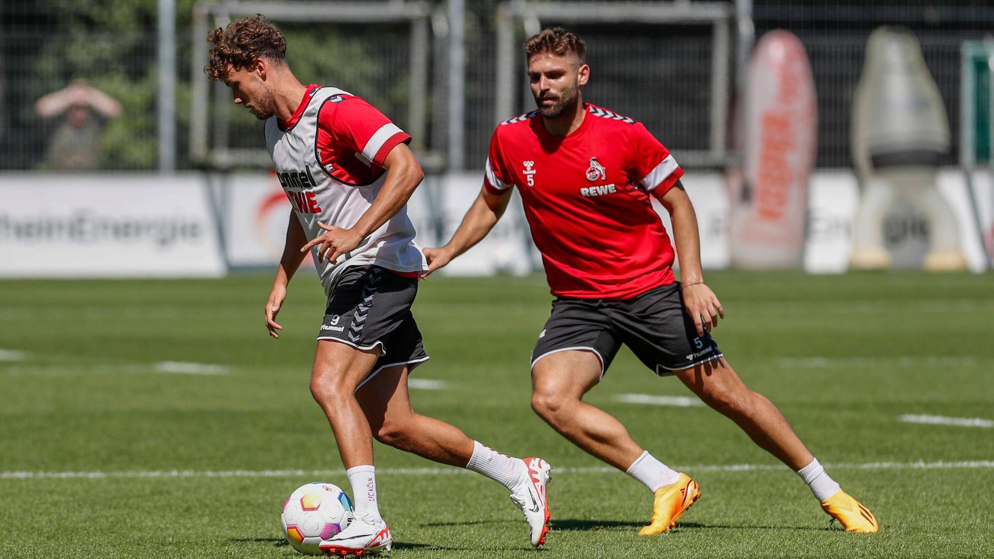 Training: 1. FC Koeln, Geissbockheim, 10.08.2023 Luca Waldschmidt 1. FC Koeln, 9, Nikola SOLDO 1. FC Koeln, 5, Trainingseinheit: