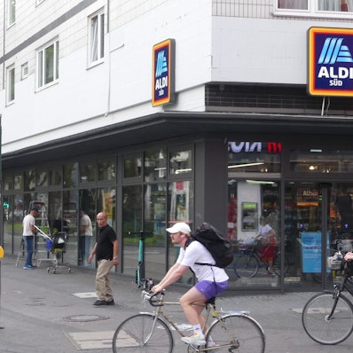 Der Eingang der Aldi-Filiale.
