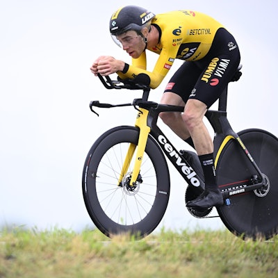 Michel Heßmann aus Deutschland von Jumbo-Visma in Aktion.