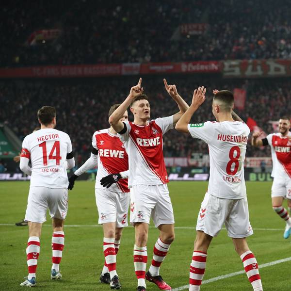 Die Spieler des FC Köln jubeln nach einem Treffer gegen Werder Bremen in der vergangenen Saison.