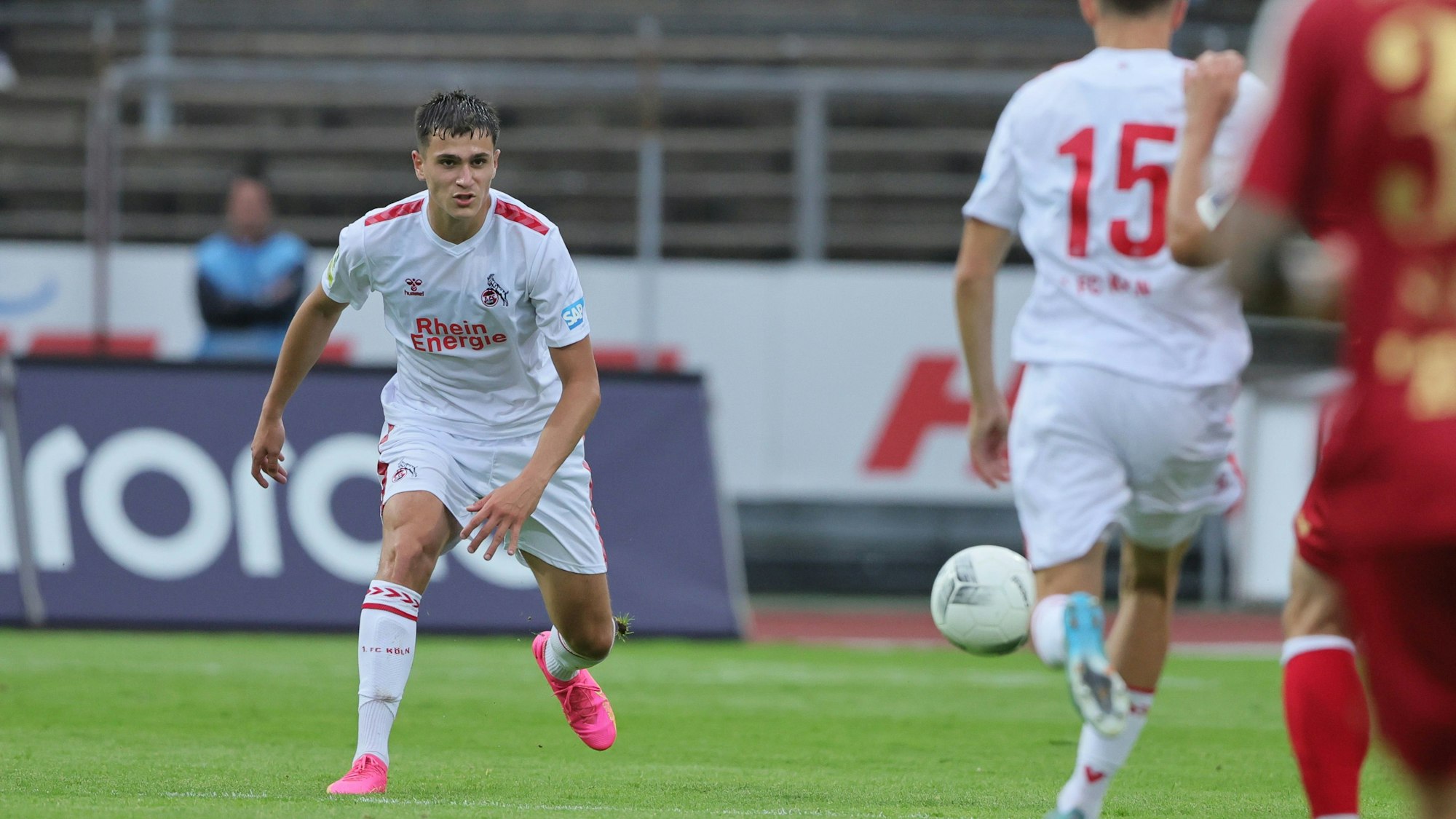 SC Fortuna Köln vs. 1. FC Köln U21, 4.Liga,
links: Emin Kujovic (1. FC Köln), 01.08.2023, Bild: Herbert Bucco