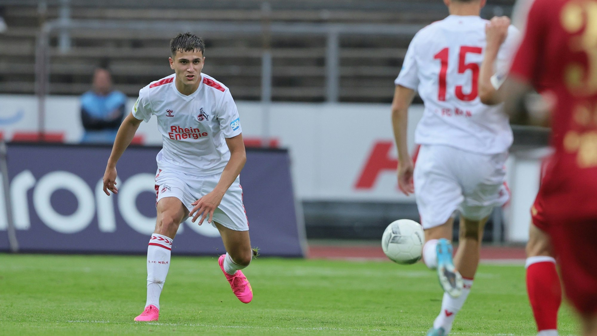 SC Fortuna Köln vs. 1. FC Köln U21, 4.Liga,
links: Emin Kujovic (1. FC Köln), 01.08.2023, Bild: Herbert Bucco