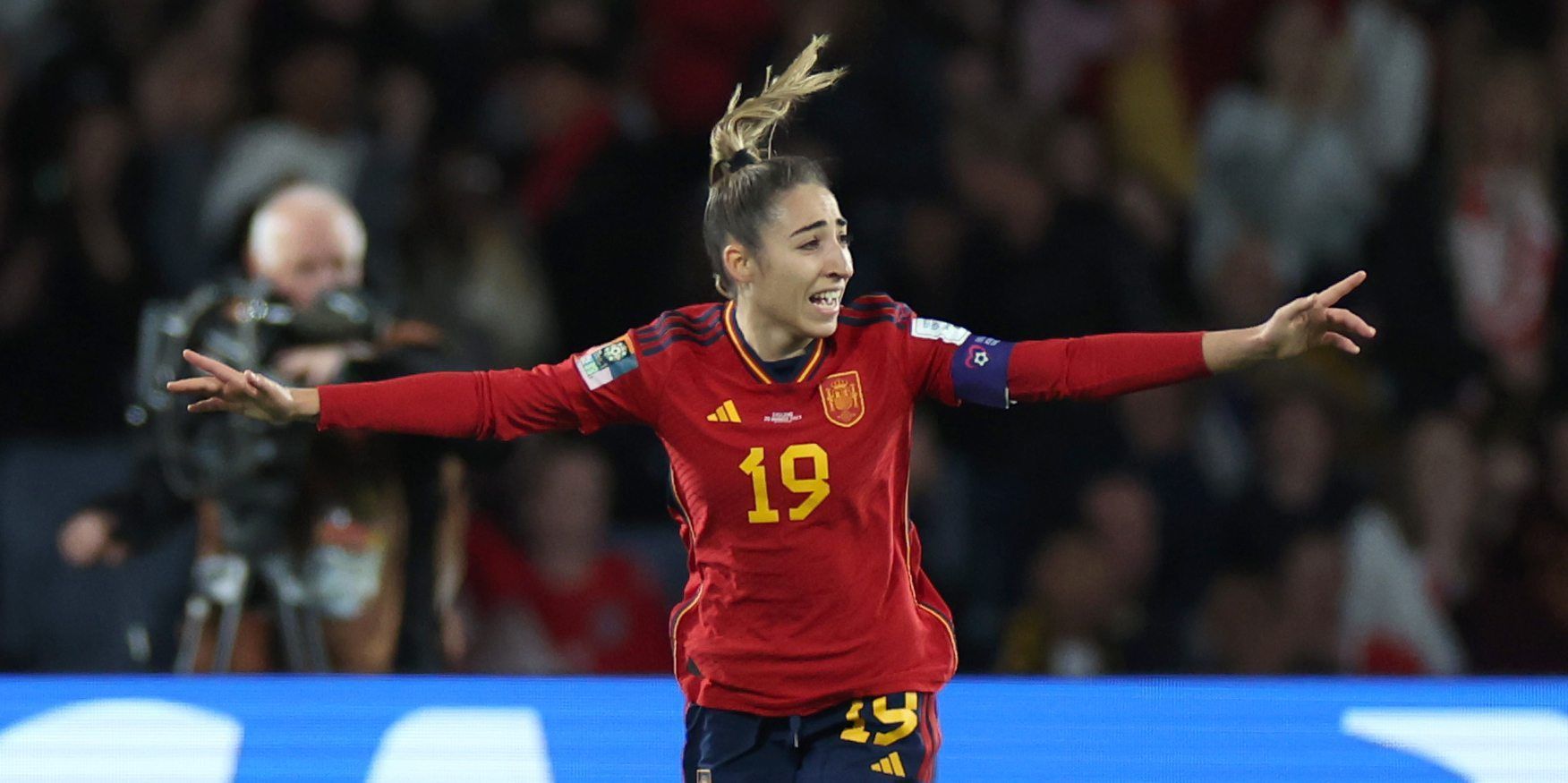 Olga Carmona von Spanien jubelt nach dem Führungstreffer ihrer Mannschaft zum 1:0. Da wusste sie noch nichts vom Tod ihres Vaters.