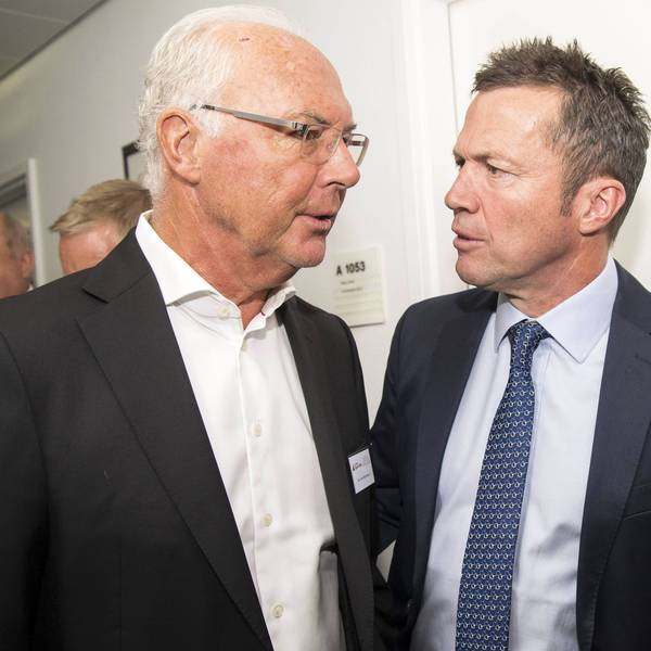 ranz Beckenbauer und Lothar Matthäus bei einem Termin der Sporthilfe 2017.