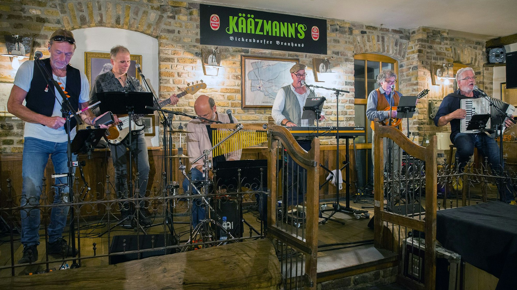 Die Musiker in einer Reihe.