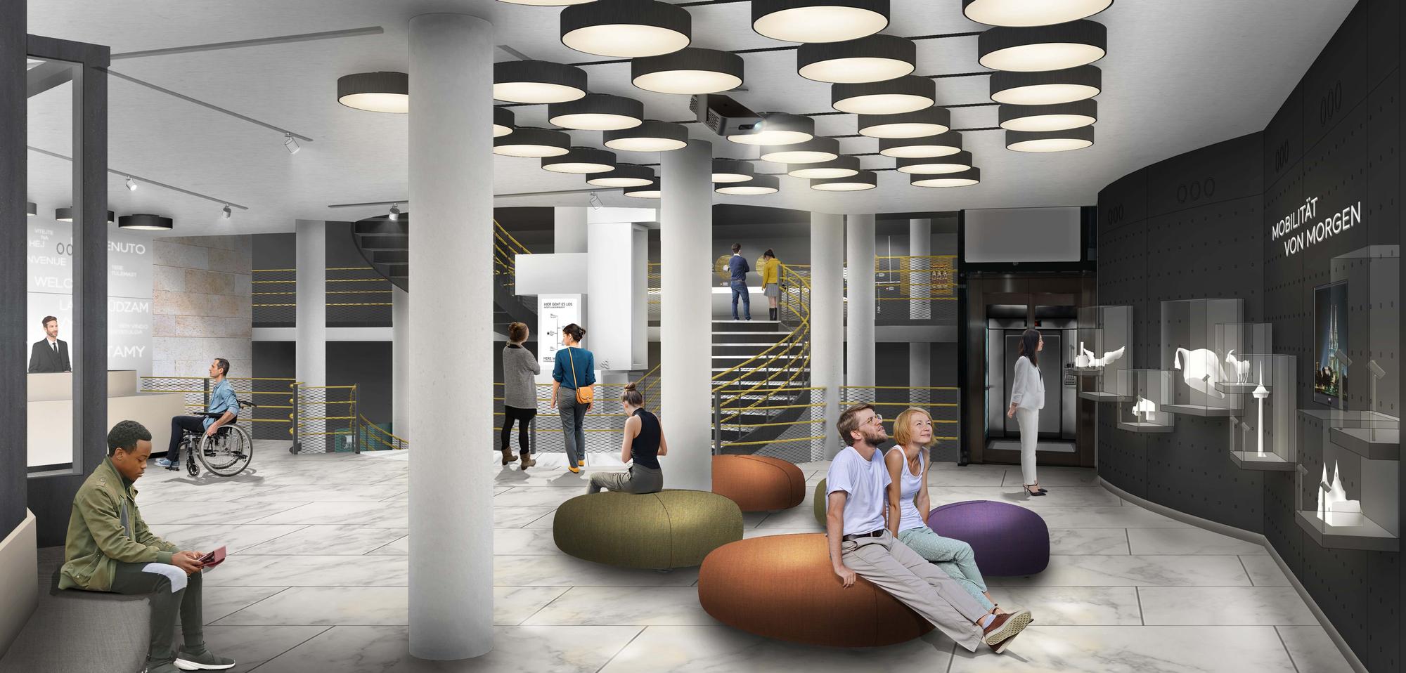 Visualisierung der neuen Dauerausstellung im Stadtmuseum: das Foyer.