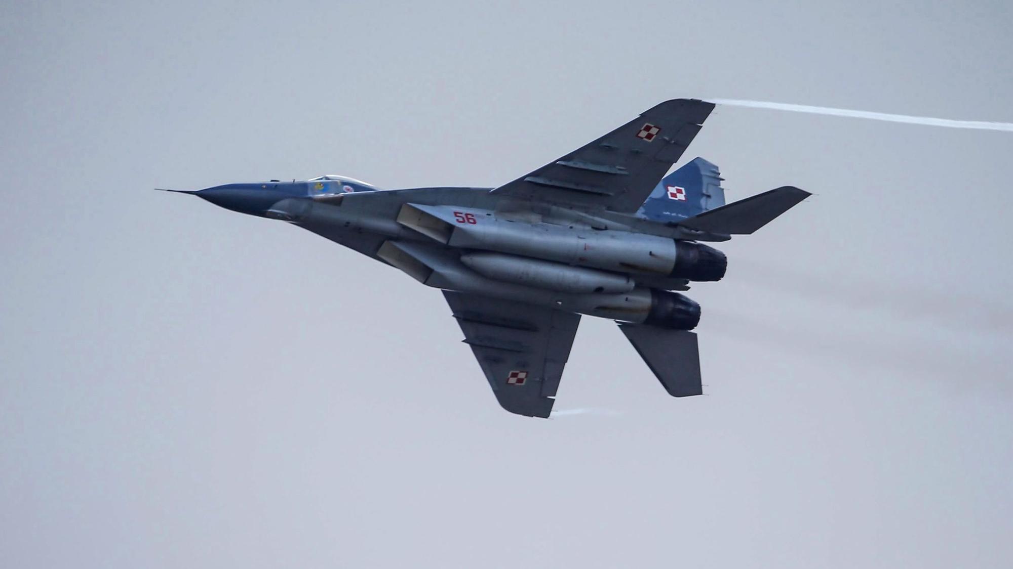 Ein MiG-29-Kampfjet der polnischen Luftwaffe. (Archivbild)