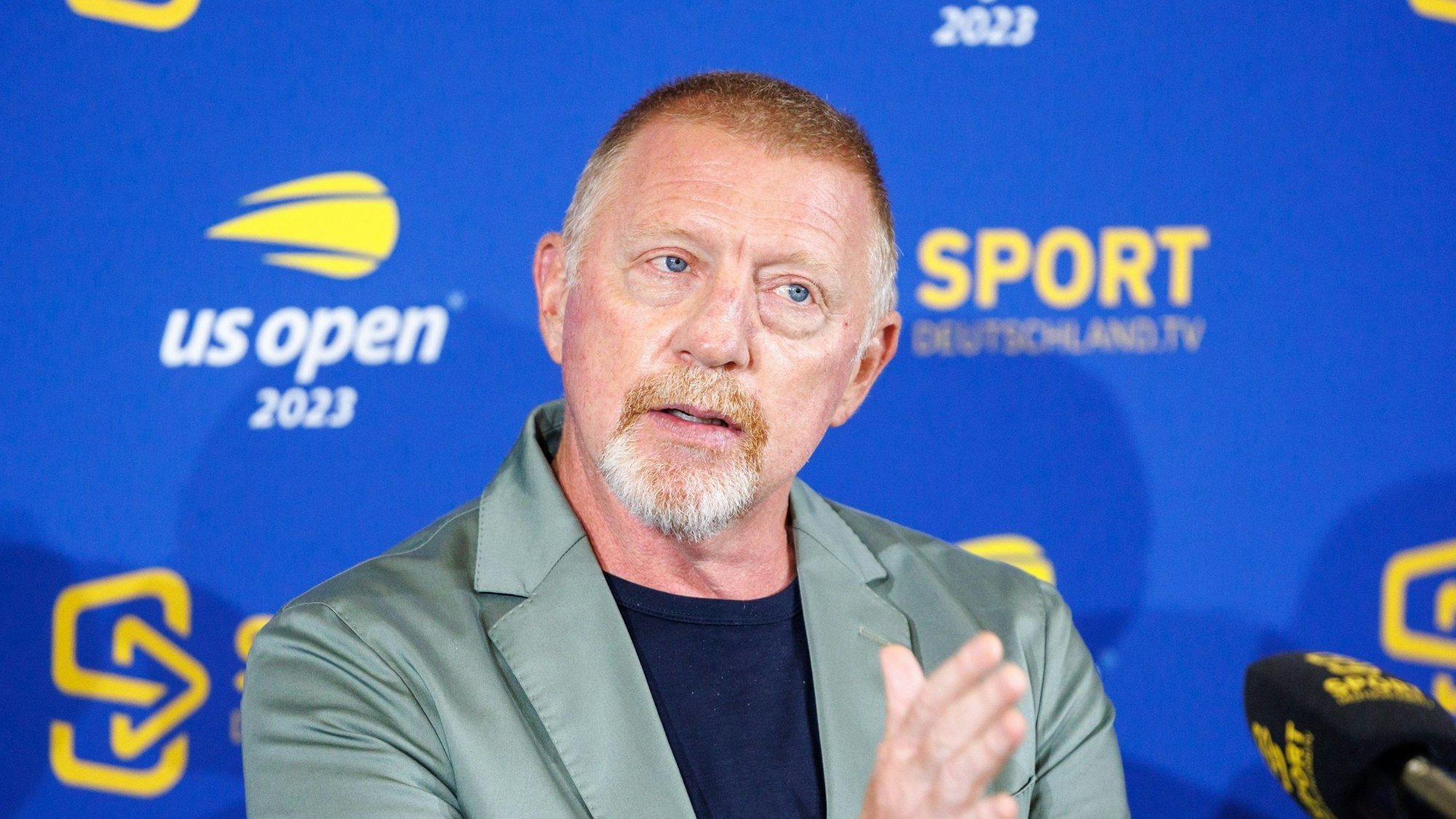 08.08.2023, Bayern, München: Tennis, Medienrunde mit Experten und Kommentatoren zur Übertragung der US Open 2023 in New York von Sportdeutschland.TV: