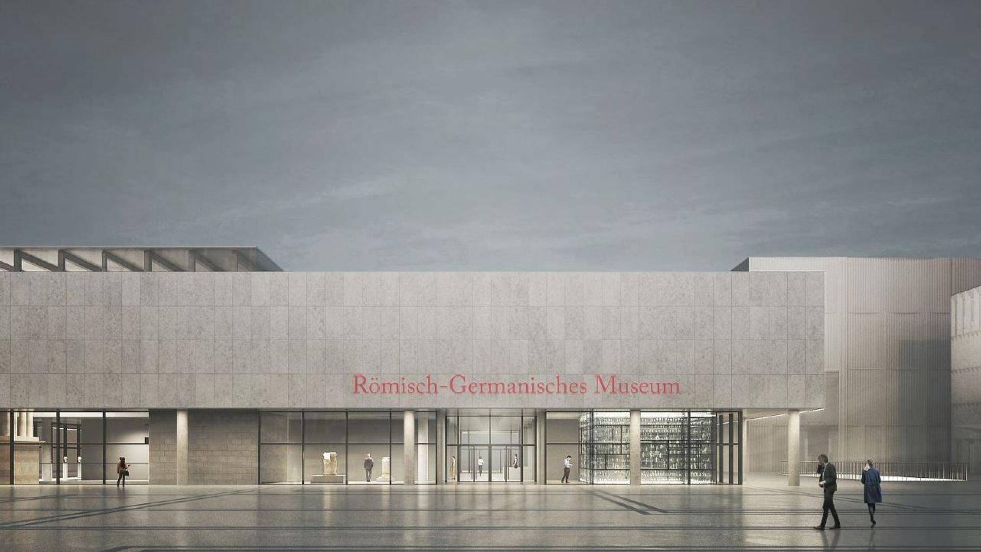Eine Visualisierung des sanierten Römisch-Germanischen Museums am Roncalliplatz.