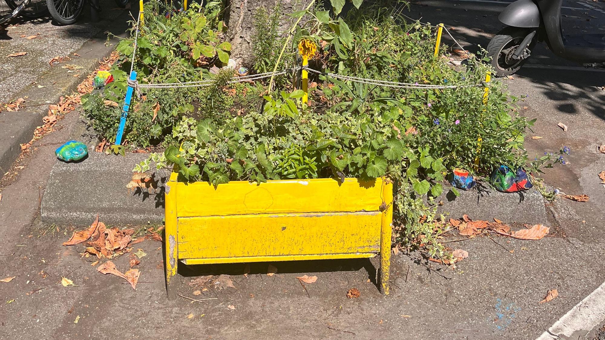 Auch der bunte Blumenkasten soll entfernt werden.