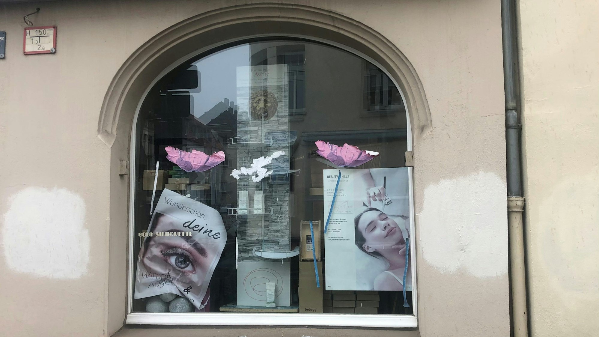 Schaufenster mit Schönheits-Plakaten