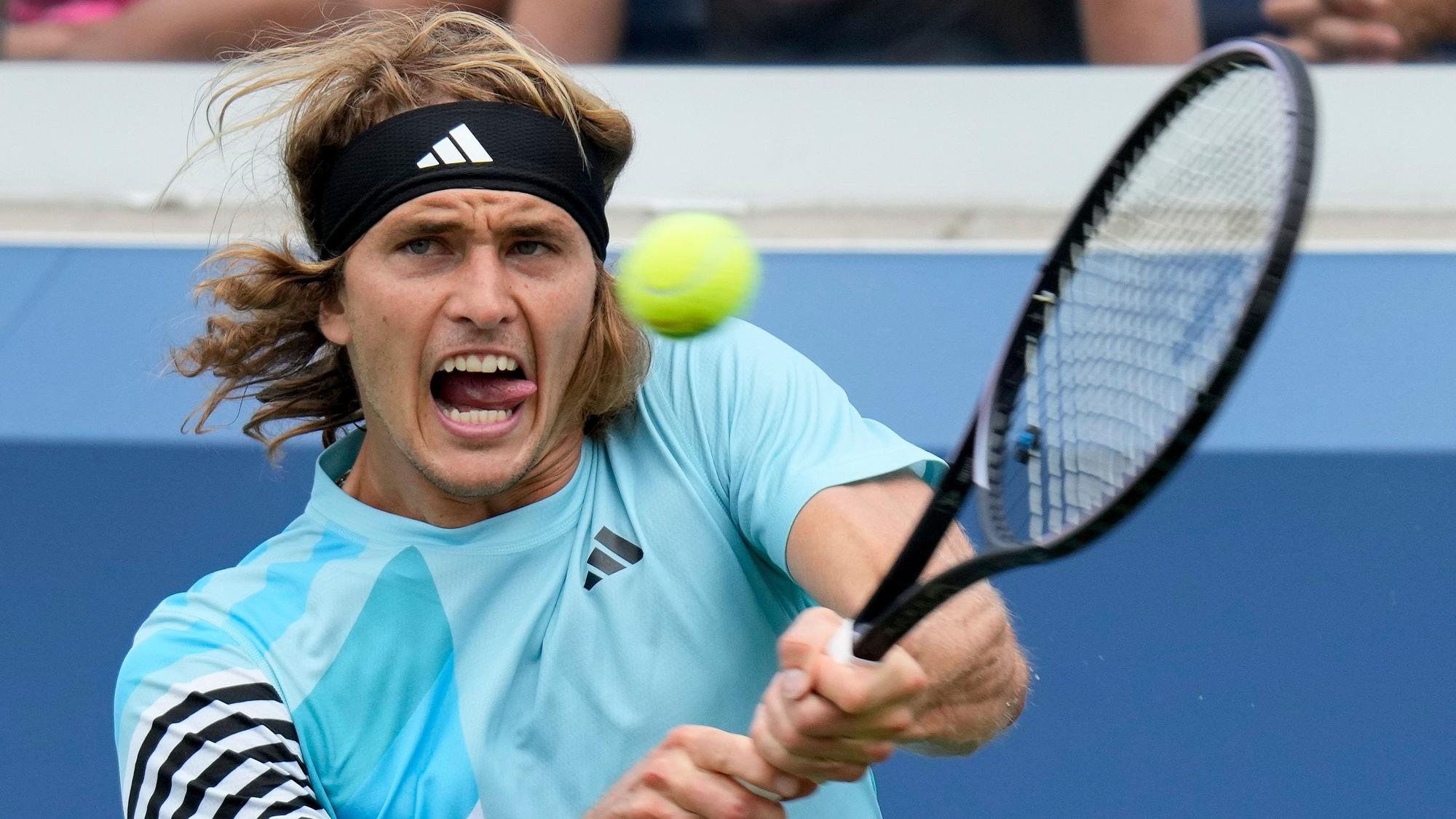 Alexander Zverev beim Spiel gegen Aleksandar Vukic in der ersten Runde der US Open.