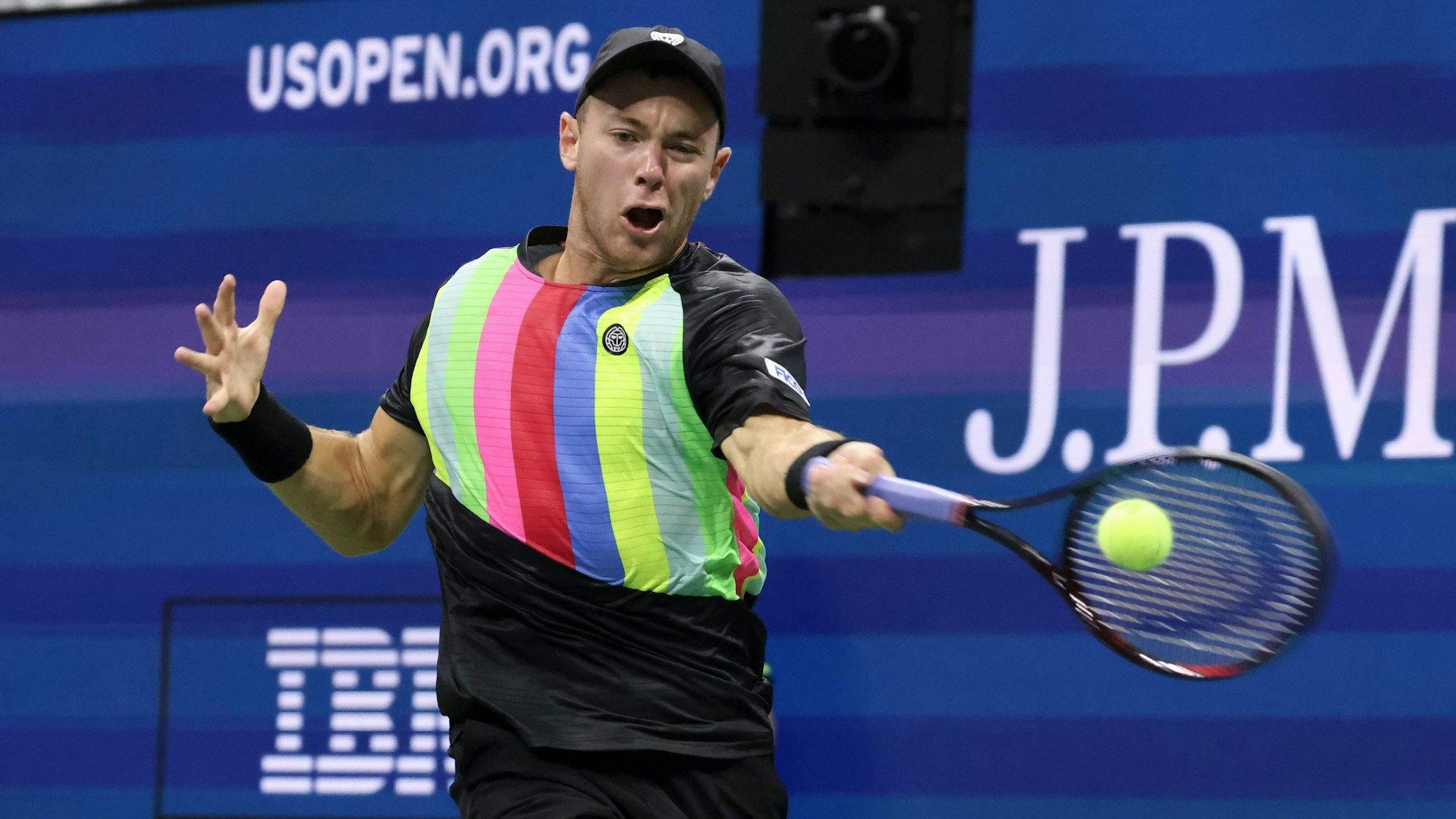 Dominik Koepfer bei den US Open in Aktion.