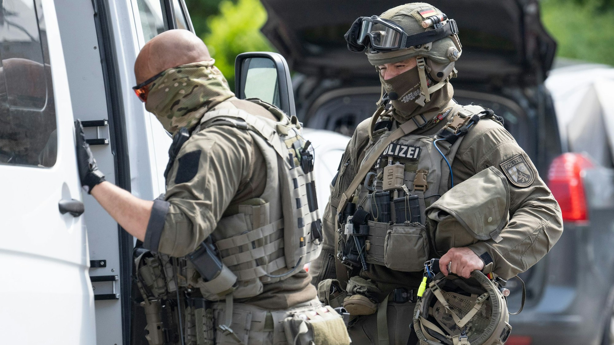 Spezialkräfte der Polizei bei einem Einsatz.