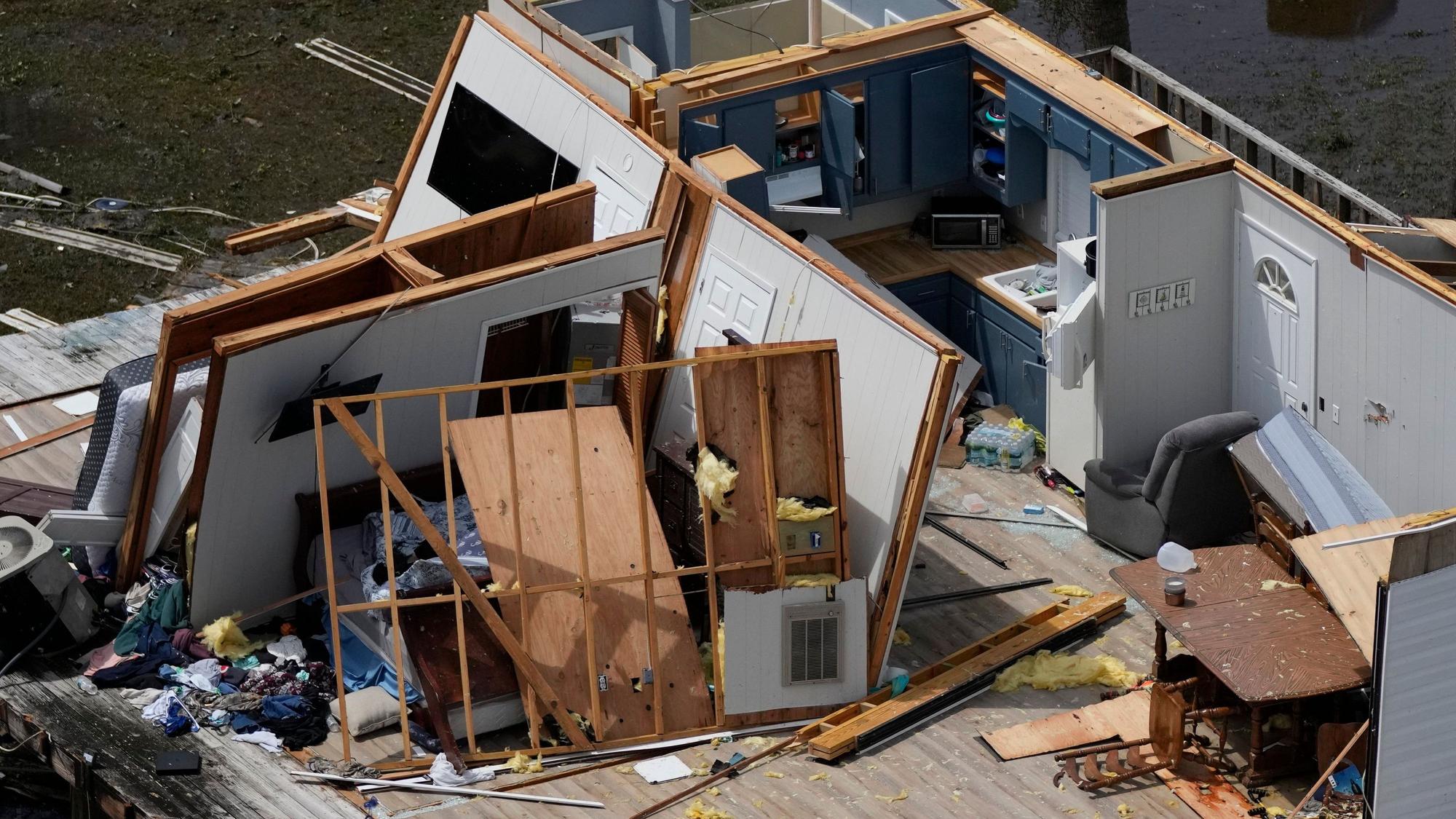 Die Reste eines von „Idalia“ zerstörten Hauses in Keaton Beach. Der Tropensturm hat in Florida für Verwüstung gesorgt.