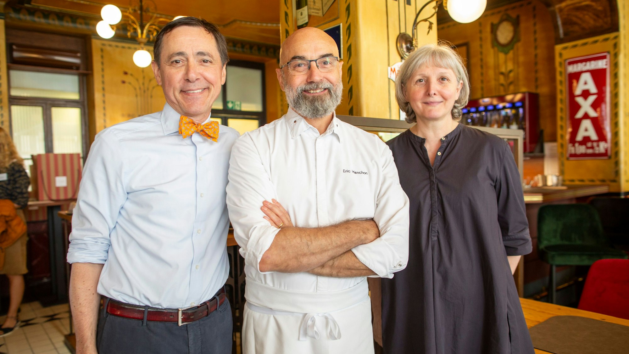 Eingespieltes Team: Vincent Moissonnier (links) mit seiner Ehefrau Liliane und Küchenchef Eric Menchon.