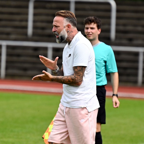 13.08.2023, Fussball-Berg Gladbach 09-SpVg. Porz
TR: Jonas Wendt (Porz)
Foto: Uli Herhaus