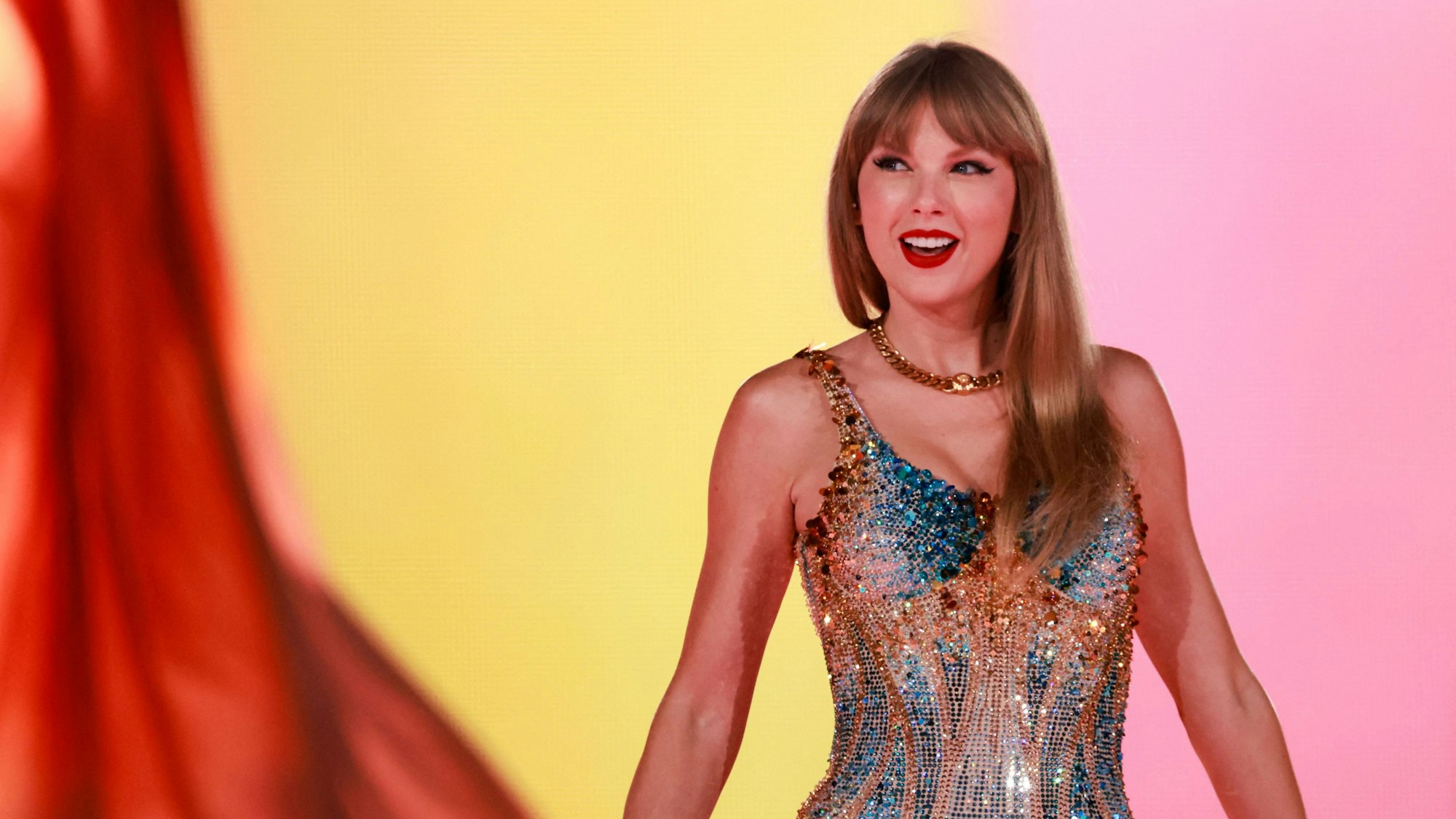US singer-songwriter Taylor Swift performs during her Eras Tour at Sofi stadium in Inglewood, California, August 7, 2023. A literature professor in Belgium seized on the literary qualities of Swift's lyrics to launch a course using the US superstar's songs to delve into the greats of English literature and the themes of their work. For Elly McCausland, an assistant professor at Ghent University, Swift's songs offer an opportunity to explore feminism, for example through "The Man", and the anti-hero trope through the aptly-named song "Anti-Hero" from her 2022 album, "Midnights".
