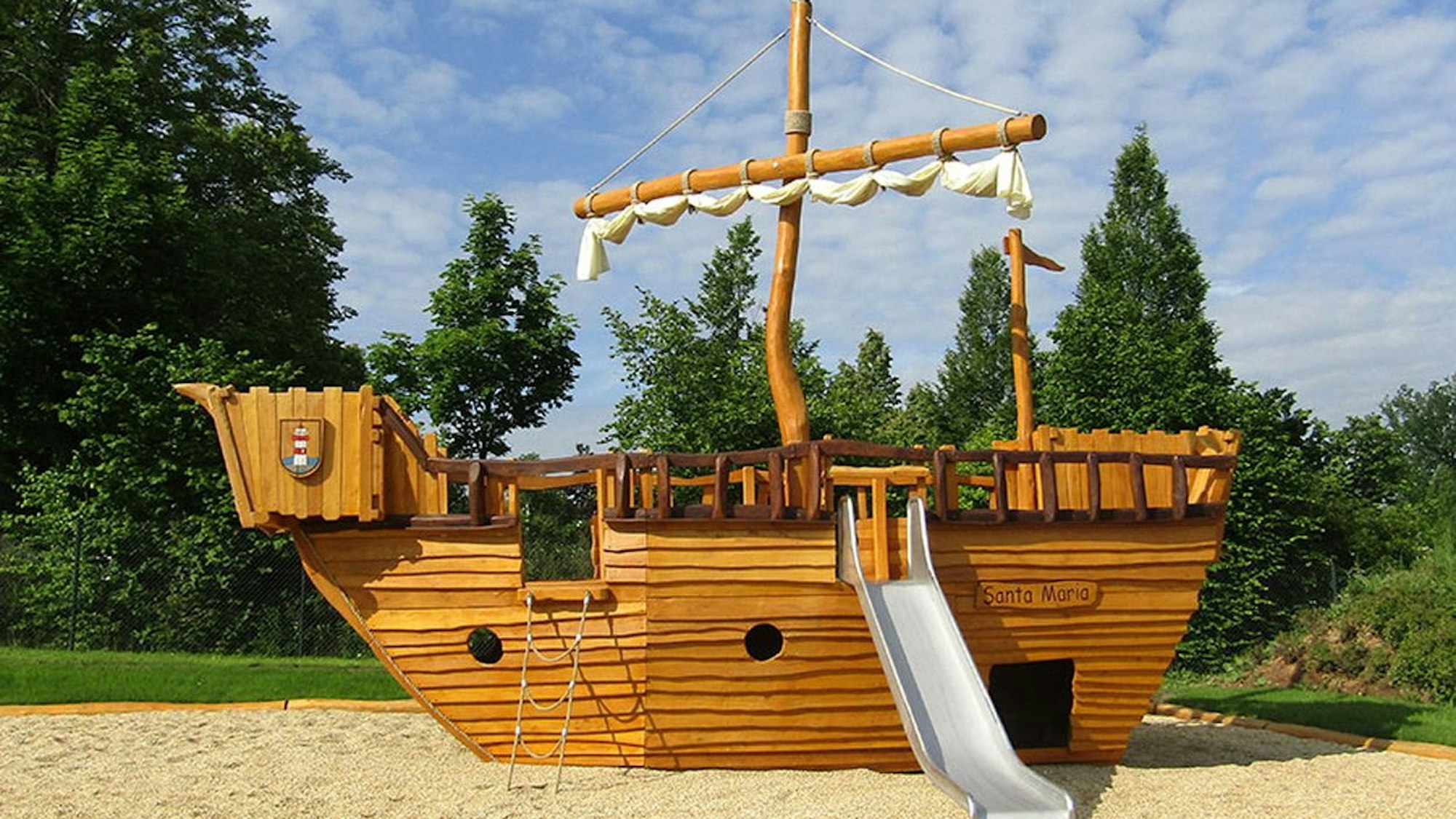 Wipperfürth Modell einer Hansekogge, die auf dem Areal an  Ellers Ecke den Spielplatz bereichern soll.