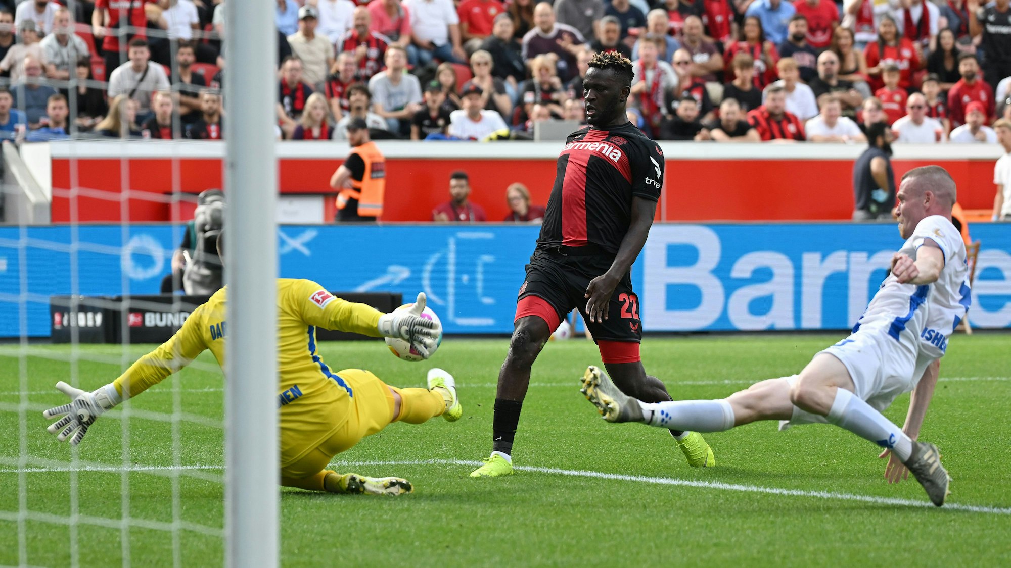 Leverkusen, Bayarena, 02.09.23, GER, Herren, 1.Bundesliga, Saison 2023-2024, Bayer 04 Leverkusen - SV Darmstadt 98 Bild: Victor BONIFACE Leverkusen macht das Tor zum 1:0