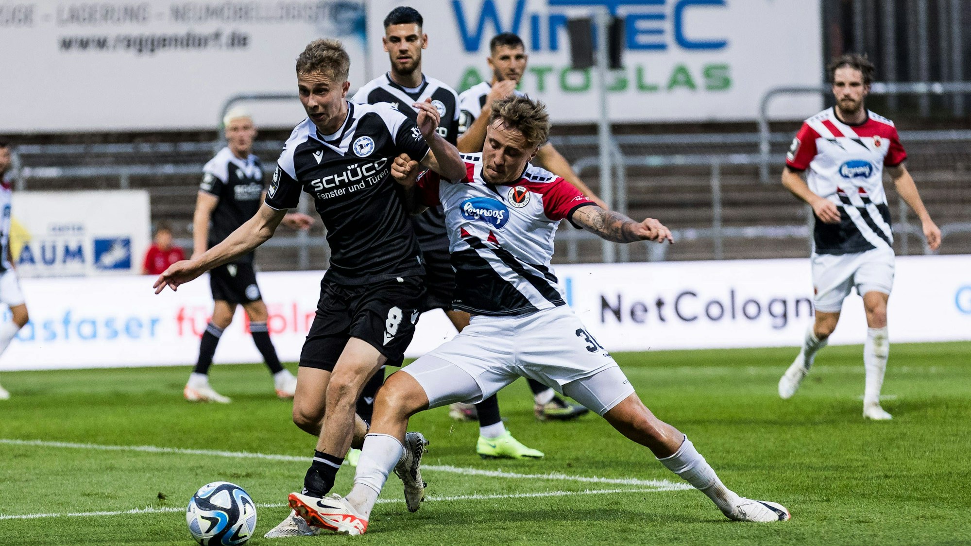 3. Liga: Viktoria Koeln - Arminia Bielefeld 03.09.2023 Sam Schreck Arminia Bielefeld, 8, Luca Marseiler Viktoria Koeln, 30 3. Liga: Viktoria Koeln - Arminia Bielefeld, Koeln, Sportpark Hoehenberg DFB REGULATIONS PROHIBIT ANY USE OF PHOTOGRAPHS AS IMAGE SEQUENCES AND/OR QUASI-VIDEO. *** 3 Liga Viktoria Koeln Arminia Bielefeld 03 09 2023 Sam Schreck Arminia Bielefeld, 8 , Luca Marseiler Viktoria Koeln, 30 3 Liga Viktoria Koeln Arminia Bielefeld, Koeln, Sportpark Hoehenberg DFB REGULATIONS PROHIBIT ANY USE OF PHOTOGRAPHS AS IMAGE SEQUENCES AND OR QUASI VIDEO Copyright: xBEAUTIFULxSPORTS/Wunderlx