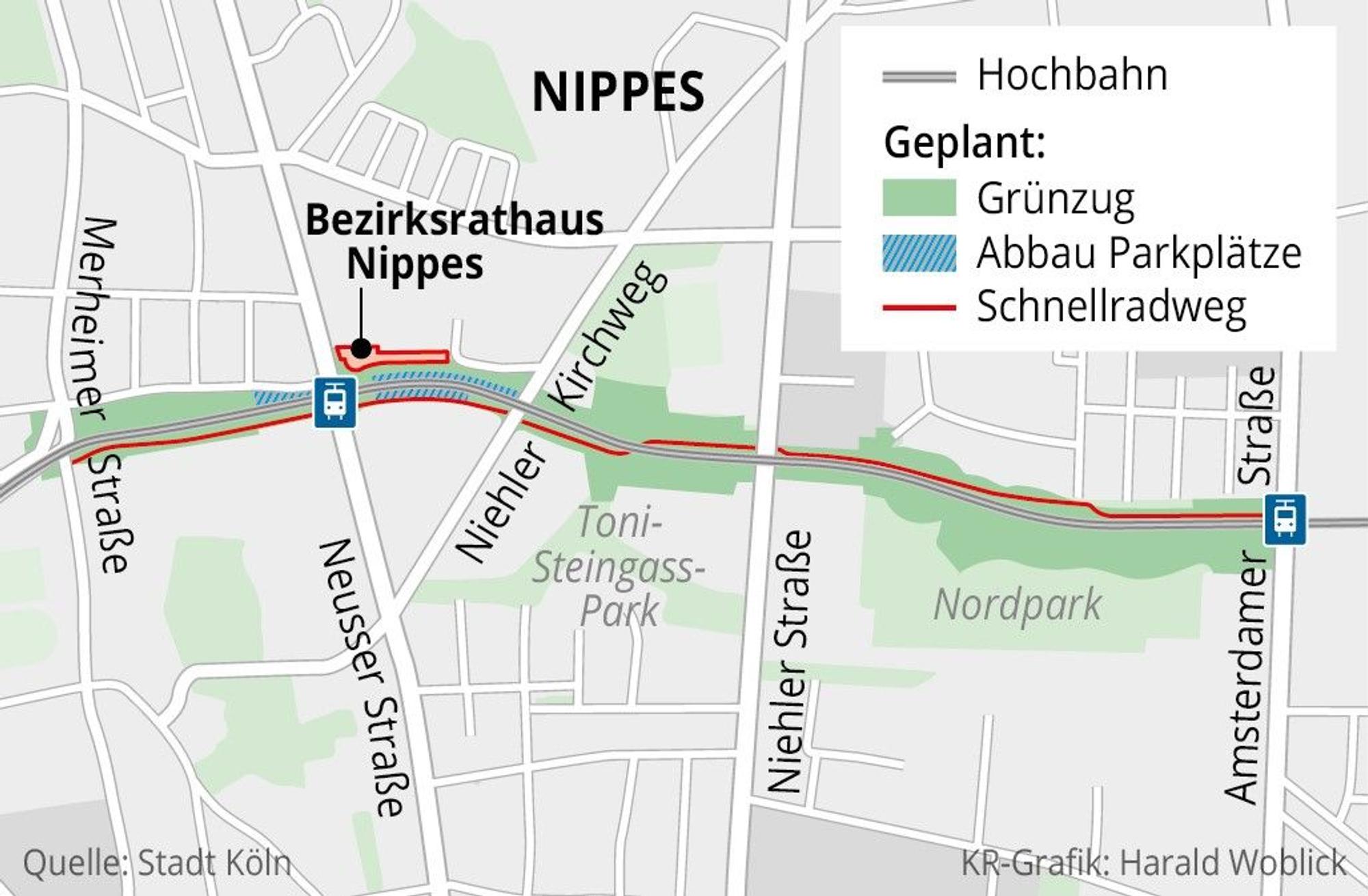 Grafik zum geplanten "Grünzug Nippes".