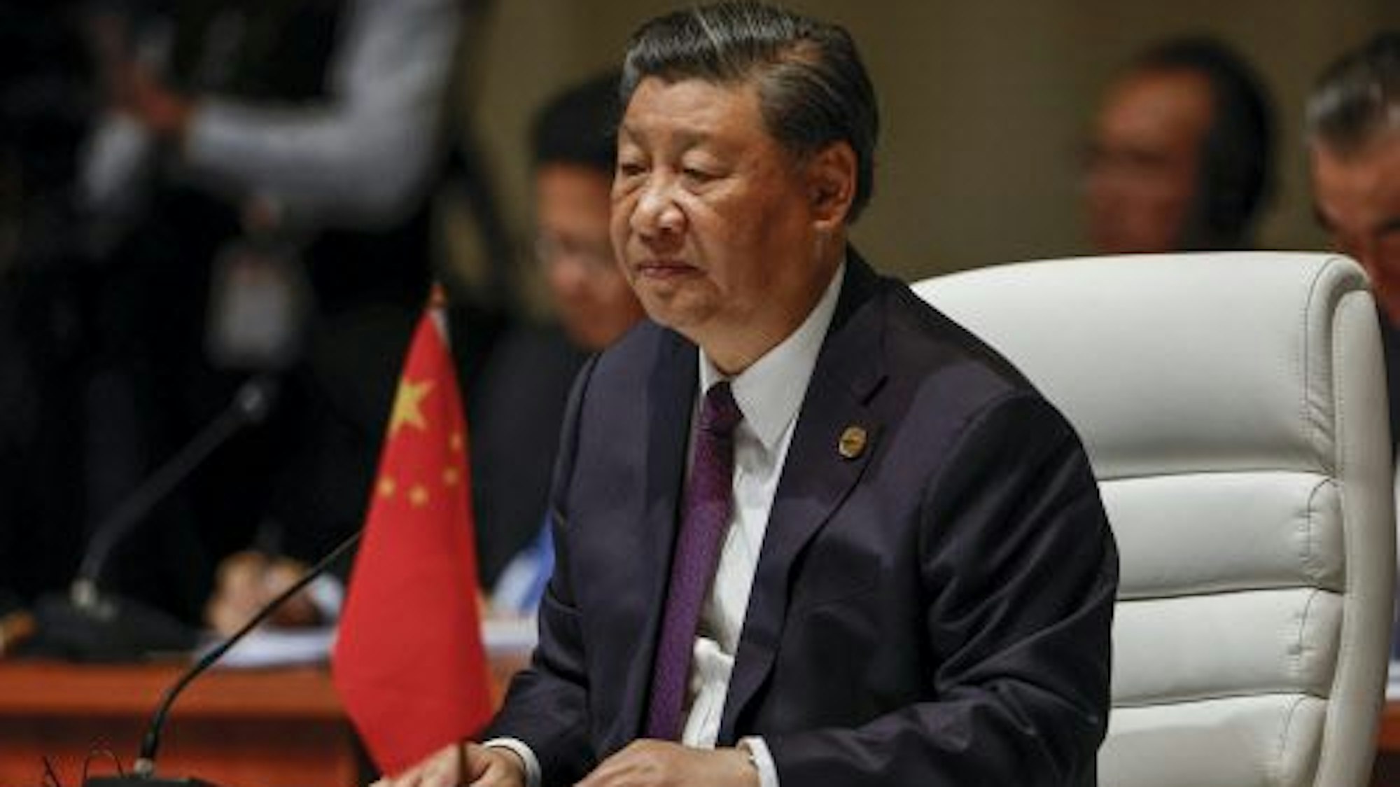 Xi Jinping, Präsident von China, nimmt an der Plenarsitzung des Brics-Gipfels teil.