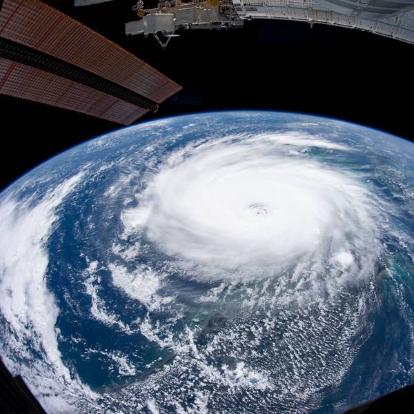 Der Hurrikan „Dorian“, aufgenommen von der Intenationalen Raumstation ISS, erreichte 2019 die höchste Hurrikan-Kategorie 5. Hurrikan „Lee“ hat aktuell die Stärke 2, könnte die seltene Höchstkategorie möglicherweise aber auch noch erreichen. (Archivbild)