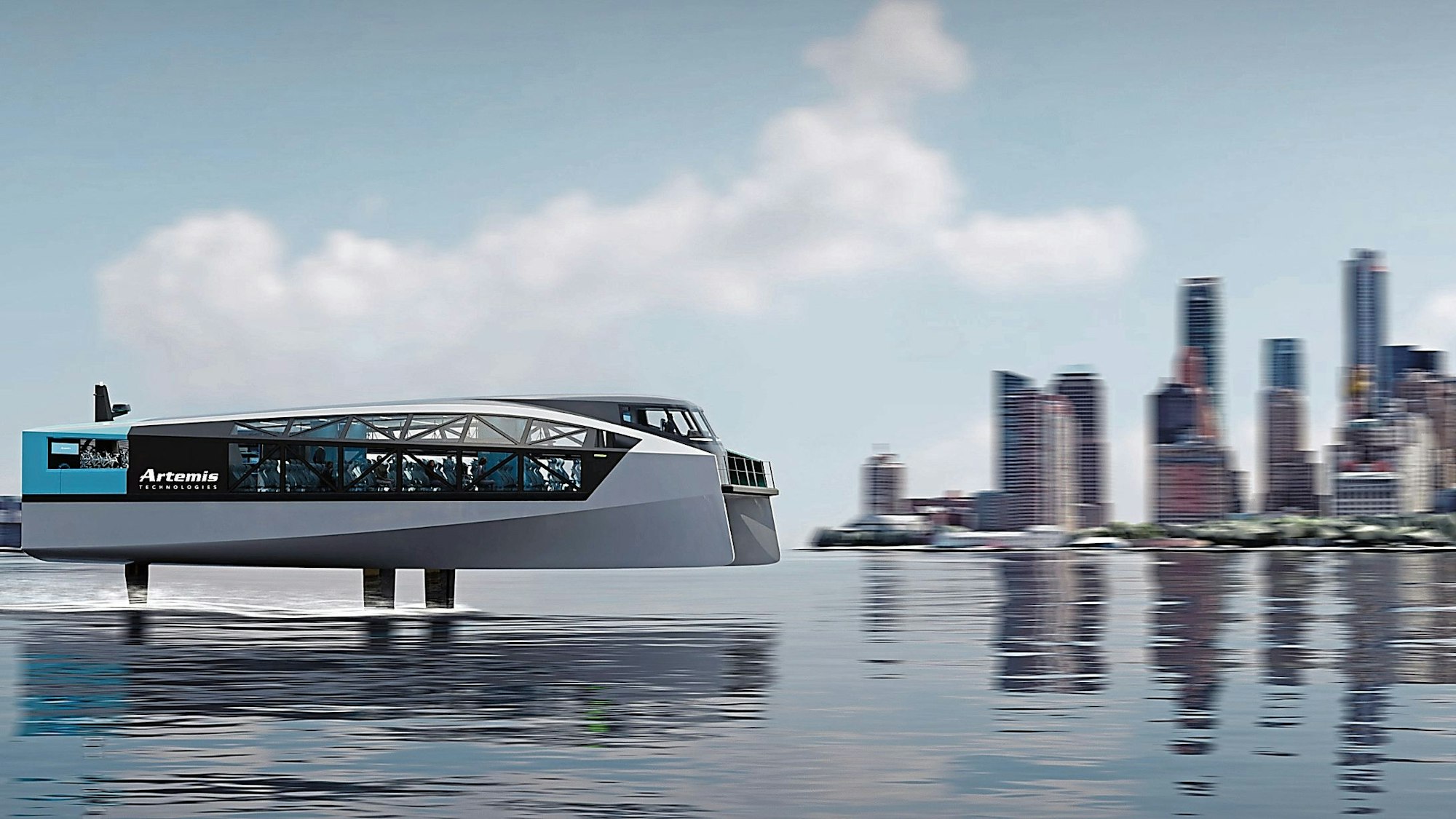 Das E-Tragflügelboot EF-24 der Firma Artemis Technologies