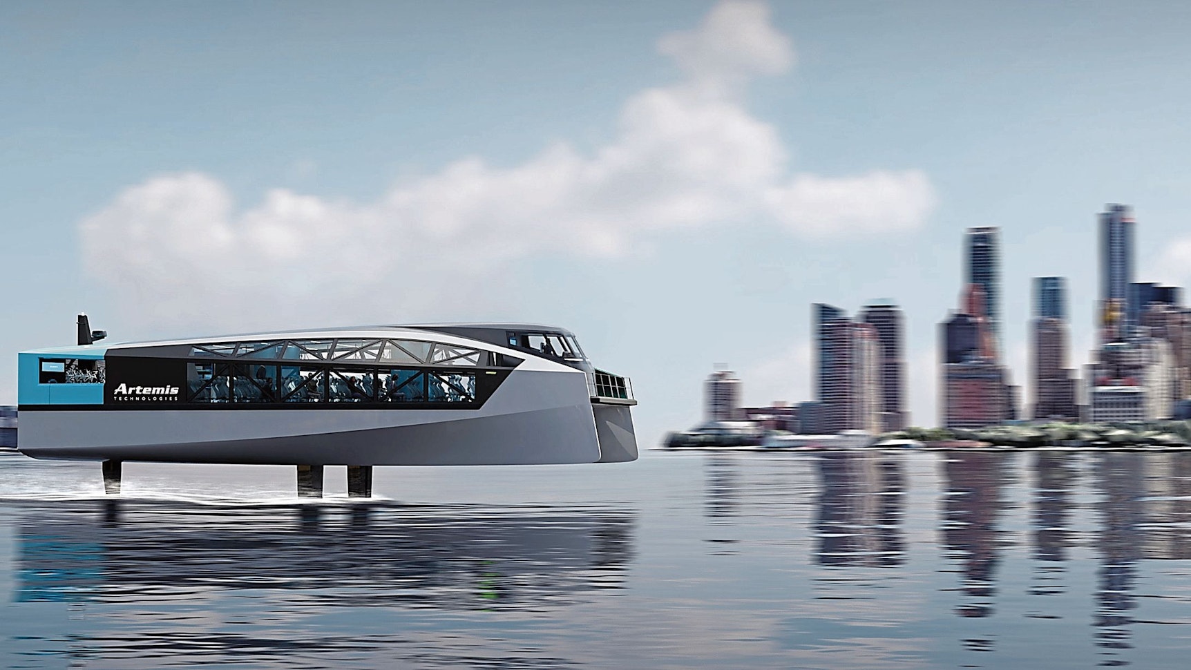 Das E-Tragflügelboot EF-24 der Firma Artemis Technologies