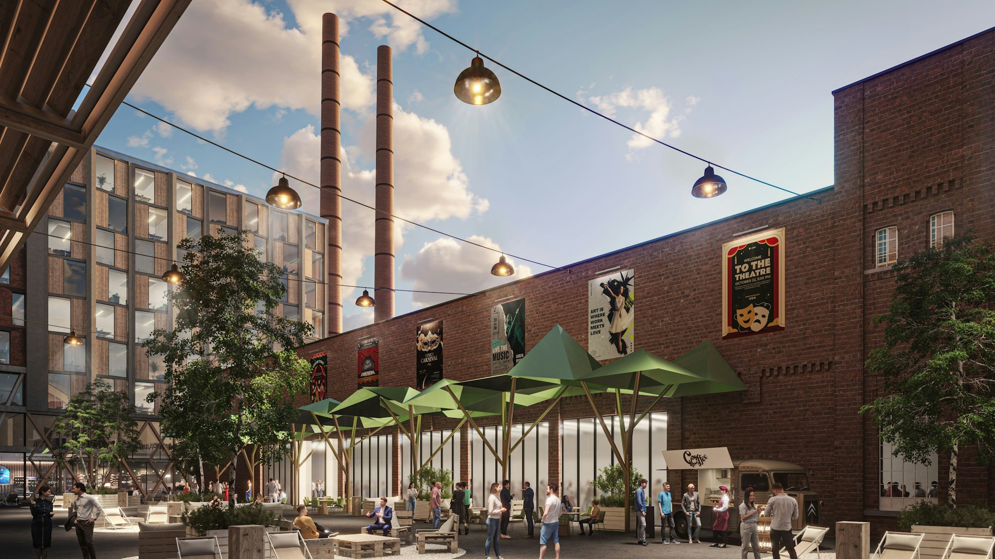 In dieser Skizze ist die Zentralwerkstatt nach einem Umbau zu sehen